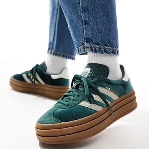 adidas Gazelle Bold Mineral Green Velvet